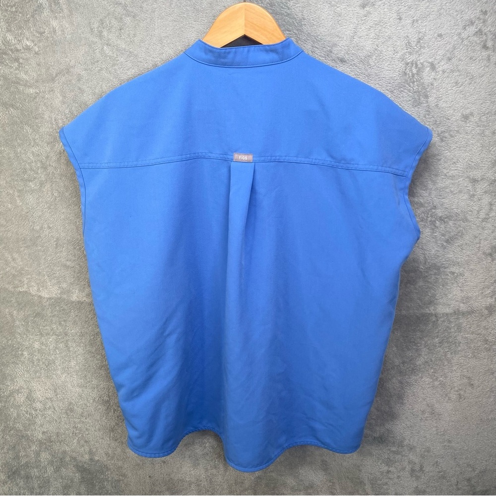 Figs Women's Cap-Sleeve Scrub Top in Bright Blue - Picture 2 of 16
